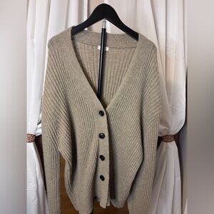In Bloom Oversized Grandpa Button-Up Cardigan Sweater